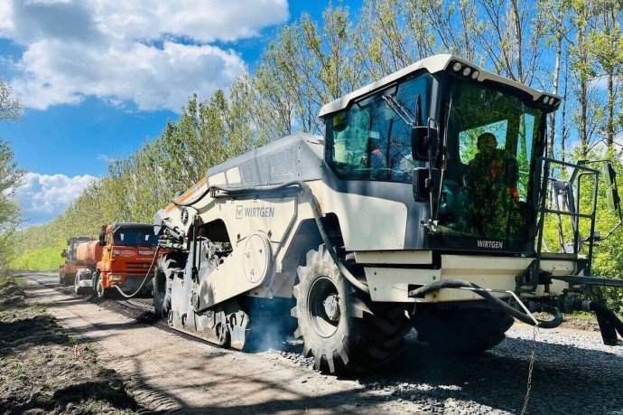 В Солнцевском районе Курской области ремонтируют 14 км автодороги