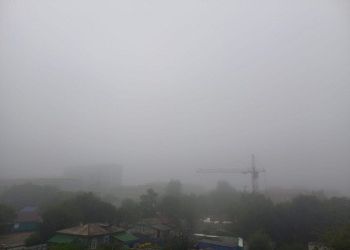 Благовещенск окутал плотный туман