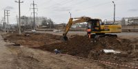 На улице Чернышевского в Астрахани обновляют тротуар