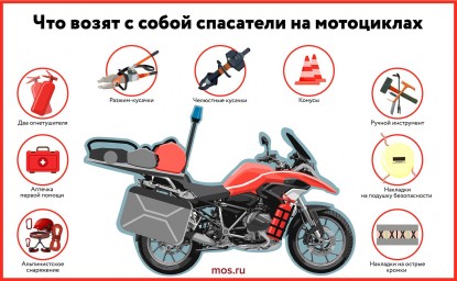 Что возят с собой спасатели на мотоциклах