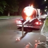 Дорожники откачивают лужи и промывают ливневую канализацию в Благовещенске