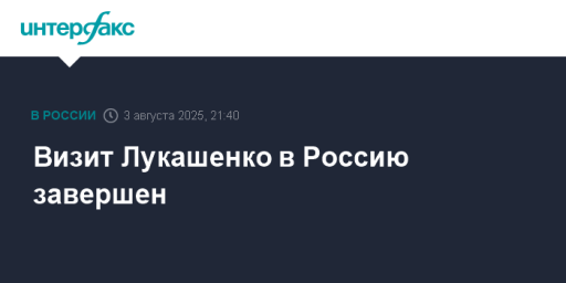 Визит Лукашенко в Россию завершен