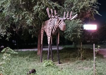 В Благовещенске появился четырехметровый деревянный лось