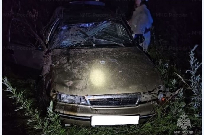 Daewoo Nexia опрокинулась под Козельском