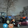 В Уфе в ДТП с трактором пострадали пассажиры «Приоры»