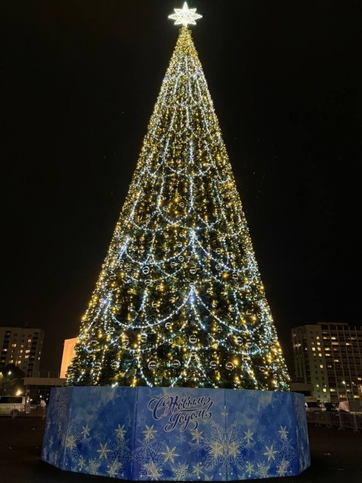 В районе Уфы установили 22-метровую новогоднюю ель В районе Уфы установили 22-метровую новогоднюю ель