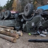 Обнародованы фото с места ДТП с перевернувшимся КамАЗом в Пензенской области