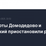 Аэропорты Домодедово и Жуковский приостановили работу