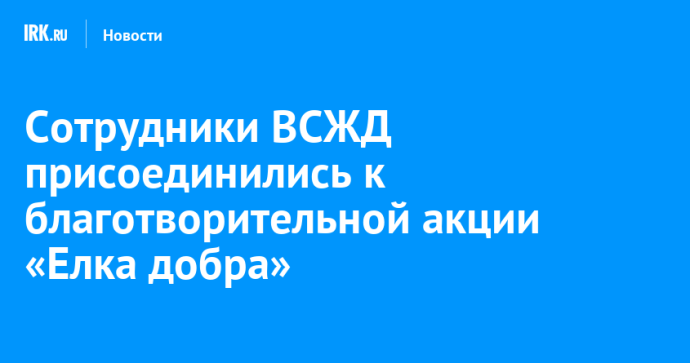 Сотрудники ВСЖД присоединились к благотворительной акции «Елка добра» Сотрудники ВСЖД присоединились к благотворительной акции «Елка добра»