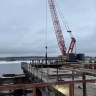 Строители готовятся к монтажу основной арки моста через Каму в Перми