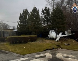 В Уфе опрокинулся вертолет