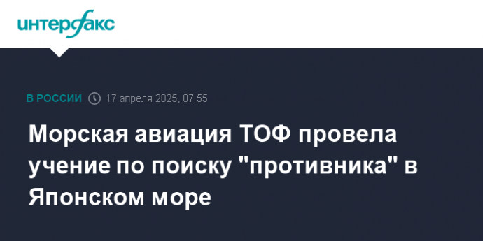 Морская авиация ТОФ провела учение по поиску "противника" в Японском море