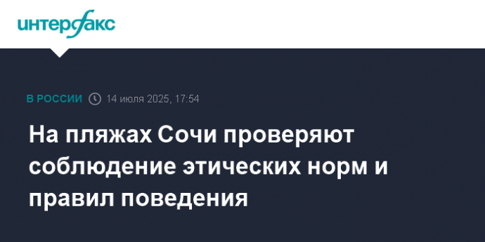 На пляжах Сочи проверяют соблюдение этических норм и правил поведения