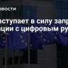 В ЕС вступает в силу запрет на операции с цифровым рублем