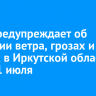 МЧС предупреждает об усилении ветра, грозах и ливнях в Иркутской области 20 и 21 июля