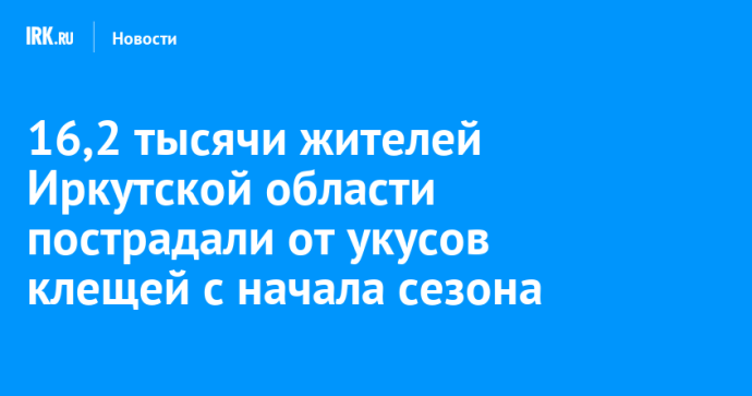 16,2 тысячи жителей Иркутской области пострадали от укусов клещей с начала эпидсезона