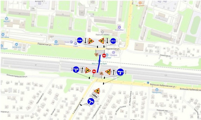 В Пензе перекрыли движение под мостом Винни-Пуха