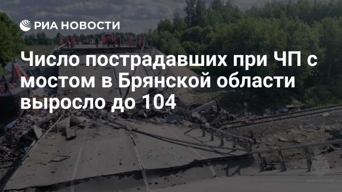 Число пострадавших при ЧП с мостом в Брянской области выросло до 104