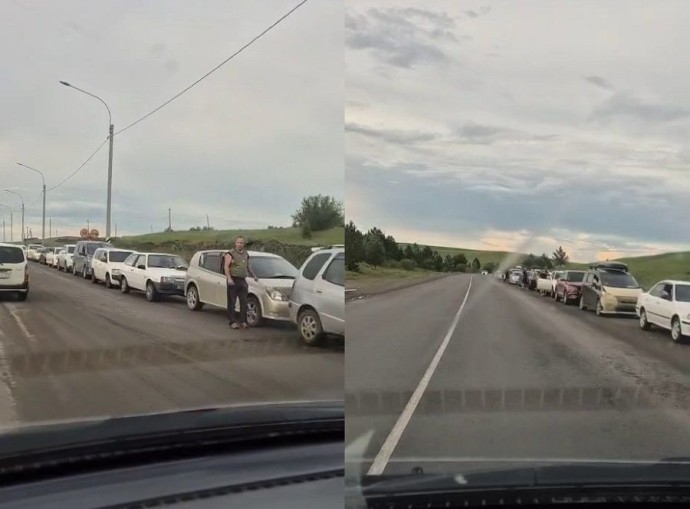 Больше суток в очереди на заправке проводят водители в дальневосточном регионе