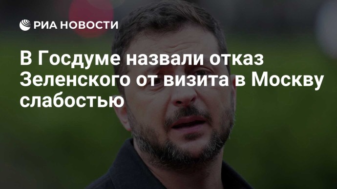 В Госдуме назвали отказ Зеленского от визита в Москву слабостью
