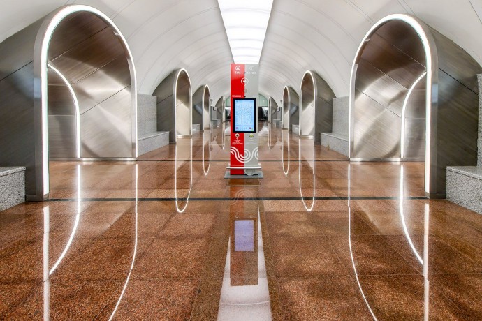 Монолитные конструкции в эскалаторном тоннеле второго вестибюля станции «Рижская» БКЛ готовы на 70 процентов