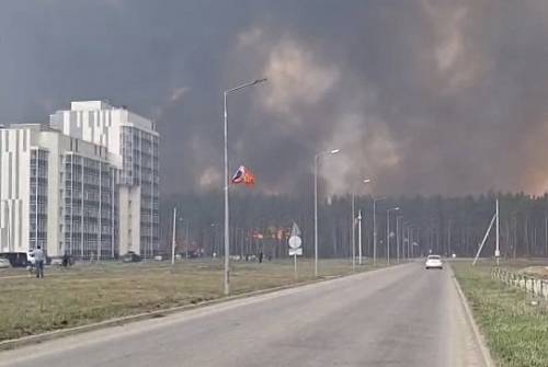 Пожар возле Циолковского планируют полностью ликвидировать к трем часам ночи