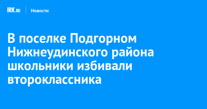 В поселке Подгорном Нижнеудинского района школьники избивали второклассника