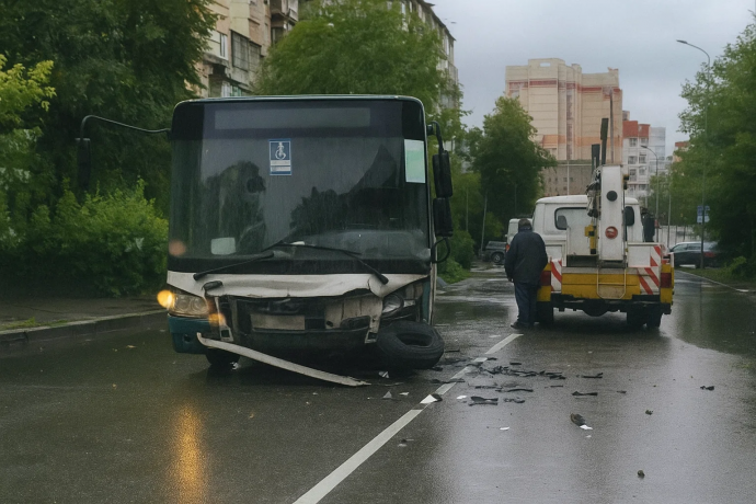 В Подмосковье грузовик протаранил пассажирский автобус