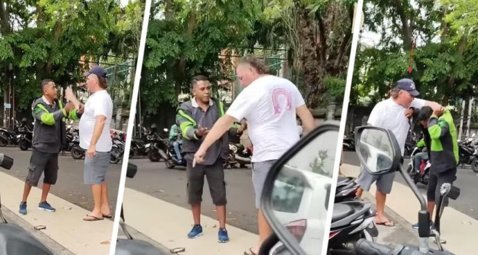 Ты кто такой? Давай, до свидания: турист на Бали сорвал кепку с водителя и устроил с ним драку