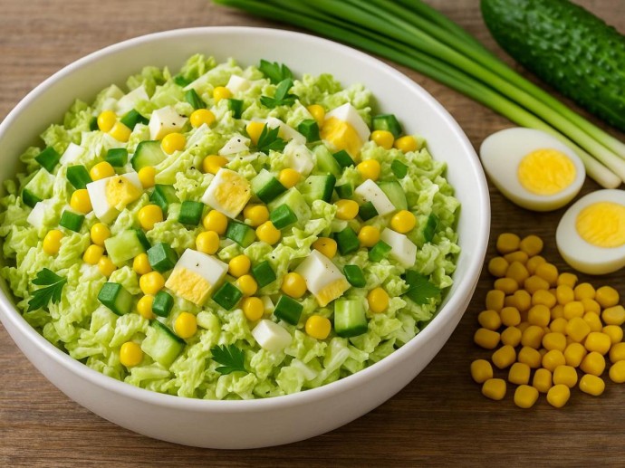Лёгкий салат из пекинской капусты стал альтернативой майонезным закускам — диетологи