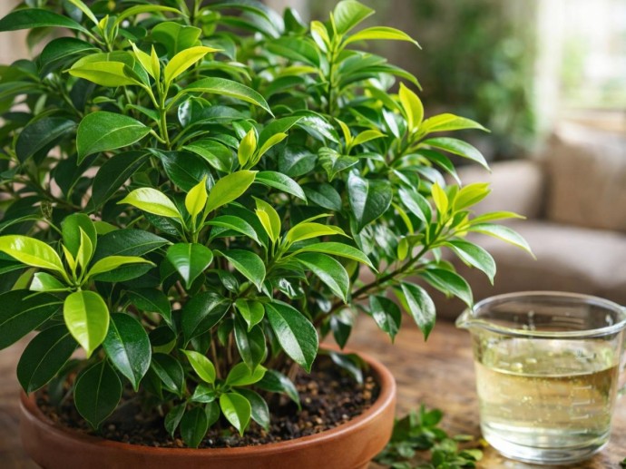 Раствор с алоэ и янтарной кислотой ускоряет рост фикуса