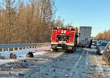 Последствия жуткого лобового ДТП на севере Приамурья ликвидировали пожарные