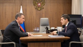 Дмитрий Патрушев и губернатор Ямало-Ненецкого автономного округа Дмитрий Артюхов обсудили вопросы сельского хозяйства и экологии региона Дмитрий Патрушев и губернатор Ямало-Ненецкого автономного округа Дмитрий Артюхов обсудили вопросы сельского хозяйства и экологии региона