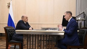 Встреча Михаила Мишустина с руководителем Федерального казначейства Романом Артюхиным