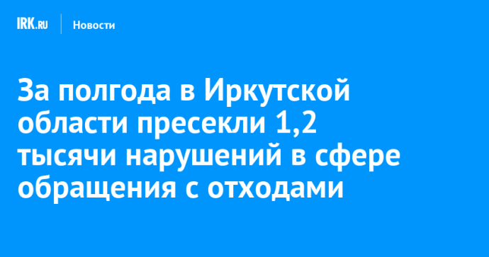 За полгода в Иркутской области пресекли 1,2 тысячи нарушений в сфере обращения с отходами