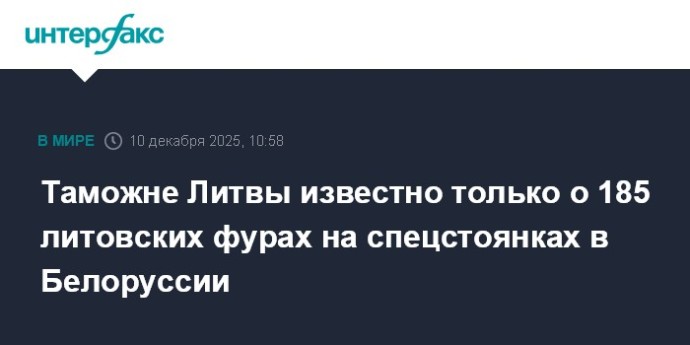 Таможне Литвы известно только о 185 литовских фурах на спецстоянках в Белоруссии