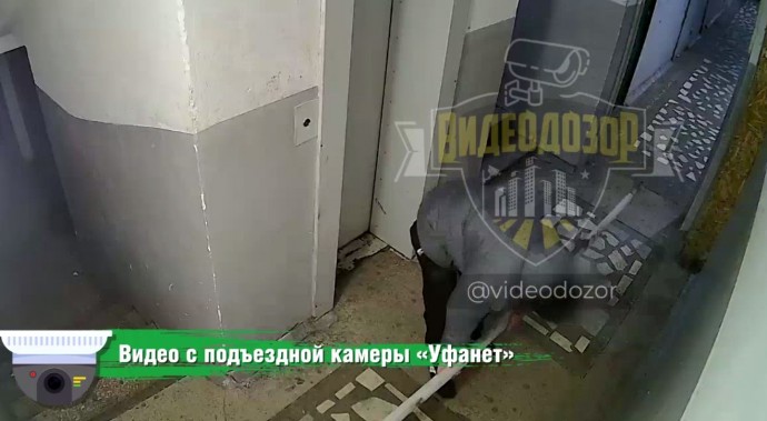В Уфе мужчина пытался перевезти дорожный знак на лифте
