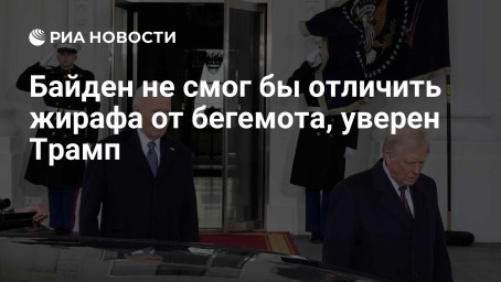 Байден не смог бы отличить жирафа от бегемота, уверен Трамп