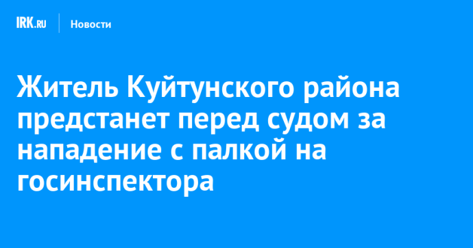 Житель Куйтунского района предстанет перед судом за нападение с палкой на госинспектора