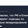 Путин отметил, что РФ и Египет координируют подходы по актуальным международным вопросам
