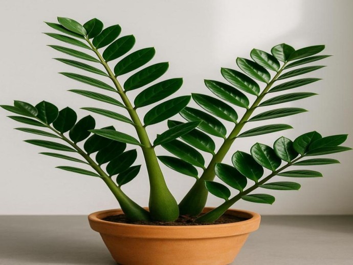 Замиокулькас желтеет зимой из-за недостатка света и сухого воздуха — Malatec