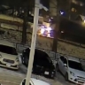 Самосвал в Благовещенске протащил не пропустившую его иномарку