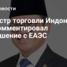 Министр торговли Индонезии прокомментировал соглашение с ЕАЭС
