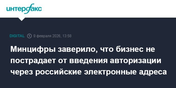 Минцифры заверило, что бизнес не пострадает от введения авторизации через российские электронные адреса