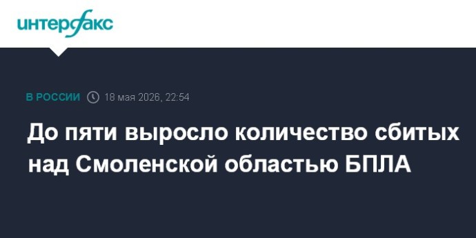 До пяти выросло количество сбитых над Смоленской областью БПЛА До пяти выросло количество сбитых над Смоленской областью БПЛА