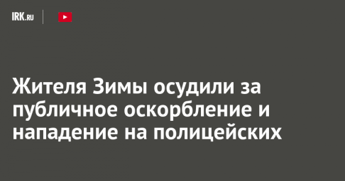 Жителя Зимы осудили за публичное оскорбление и нападение на полицейских