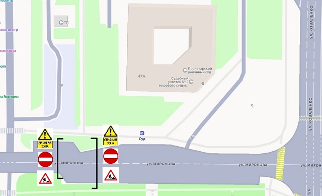 В Саранске 22 и 23 апреля ограничат движение транспорта по ул. Миронова