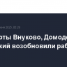 Аэропорты Внуково, Домодедово и Жуковский возобновили работу