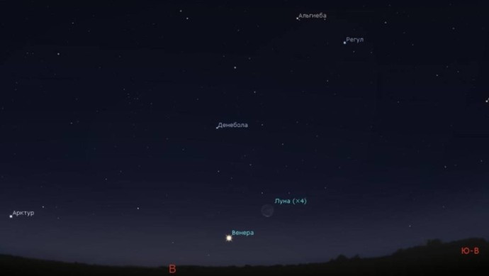 Воскресным утром жители Башкирии смогут увидеть Венеру и Луну