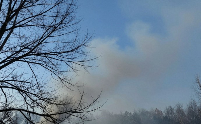В районе средней станции "Горного воздуха" произошёл пожар В районе средней станции "Горного воздуха" произошёл пожар